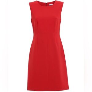 DvF DIANE VON FURSTENBERG Carrie Sheath Vibrant Red Mini Dress Side Pockets Sz 4